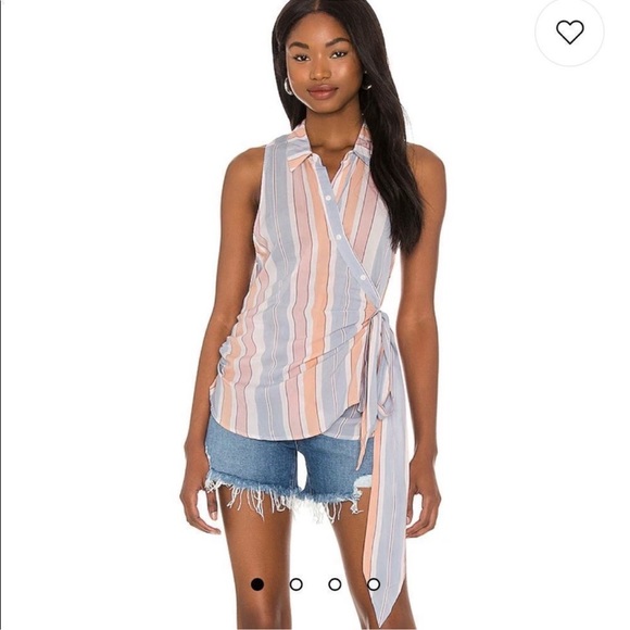 Free People NWT size SM Mackenzie Pastel Striped lightweight wrap top - Picture 14 of 14